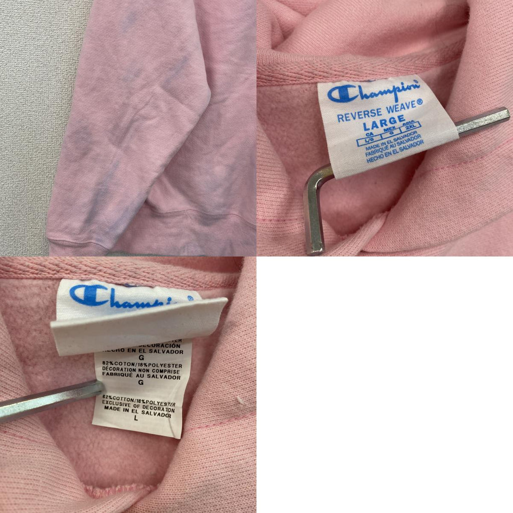Champion　チャンピオン　リバースウィーブ　スウェットパーカー/フーディー　目無し　ピンク　Lサイズ　古着