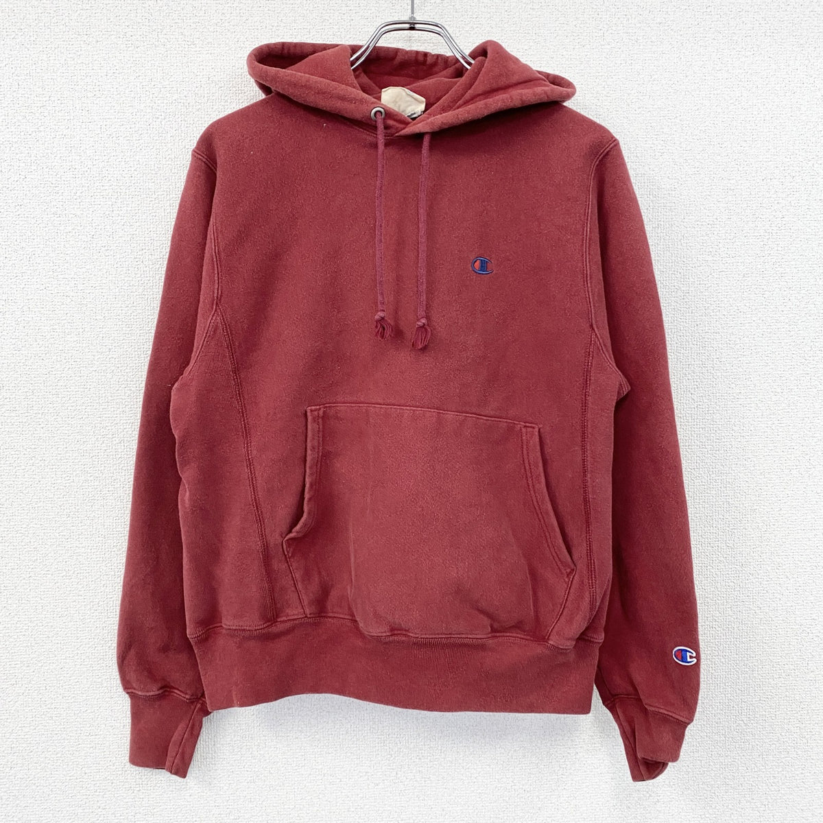 Champion　チャンピオン　リバースウィーブ　スウェットパーカー/フーディー　目無し　赤　レッド　Sサイズ　古着
