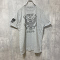 GILDAN　ギルダン　半袖プリントTシャツ　クルーネック　グレー　灰色　レトロデザイン　Mサイズ　古着