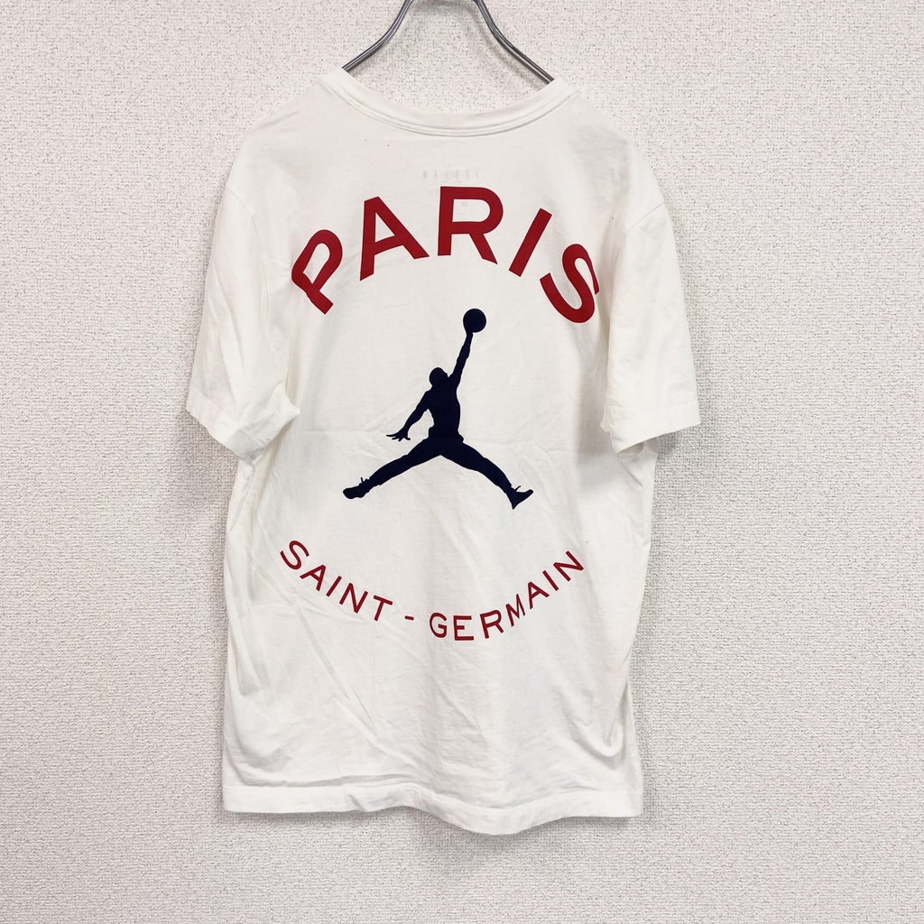 AIR JORDAN　エアジョーダン　PARIS　NIKE　ナイキ　半袖Tシャツ　デカロゴ　白　ホワイト　Lサイズ　　古着