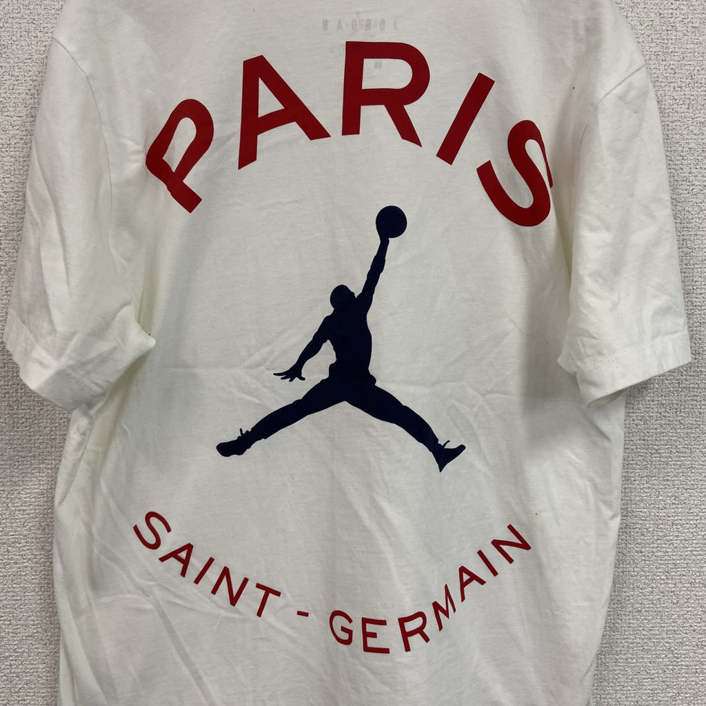 AIR JORDAN　エアジョーダン　PARIS　NIKE　ナイキ　半袖Tシャツ　デカロゴ　白　ホワイト　Lサイズ　　古着