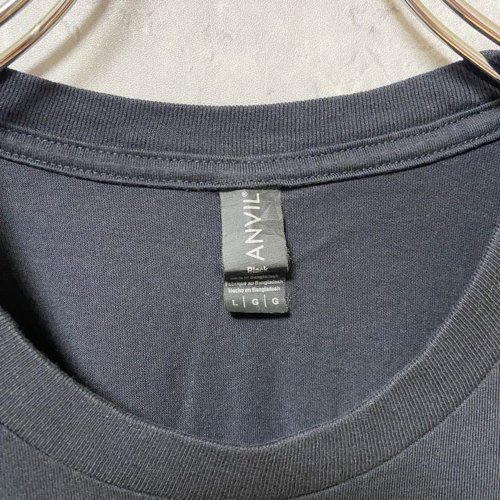 ANVIL　アンヴィル　半袖プリントTシャツ　クルーネック　馬　動物　CARLTONZERO　ブラック　Lサイズ　古着