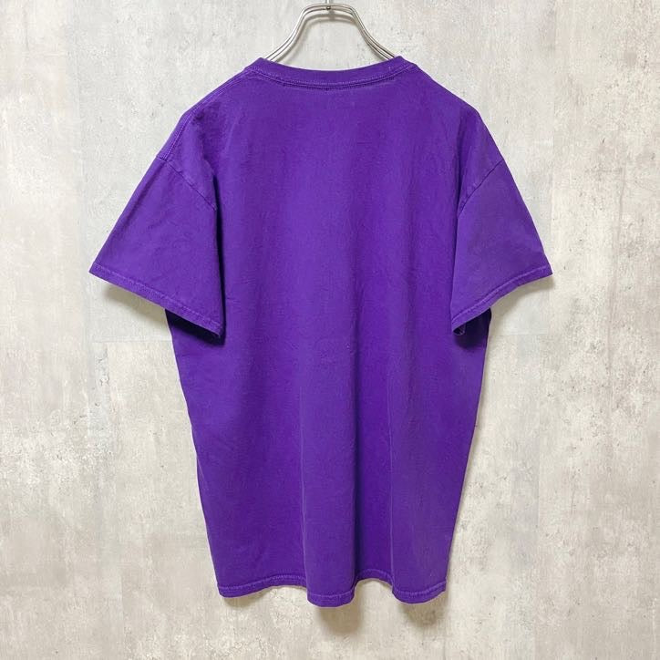 GILDAN　ギルダン　半袖プリントTシャツ　クルーネック　トッテンビルハイスクール　紫　パープル　Mサイズ　古着