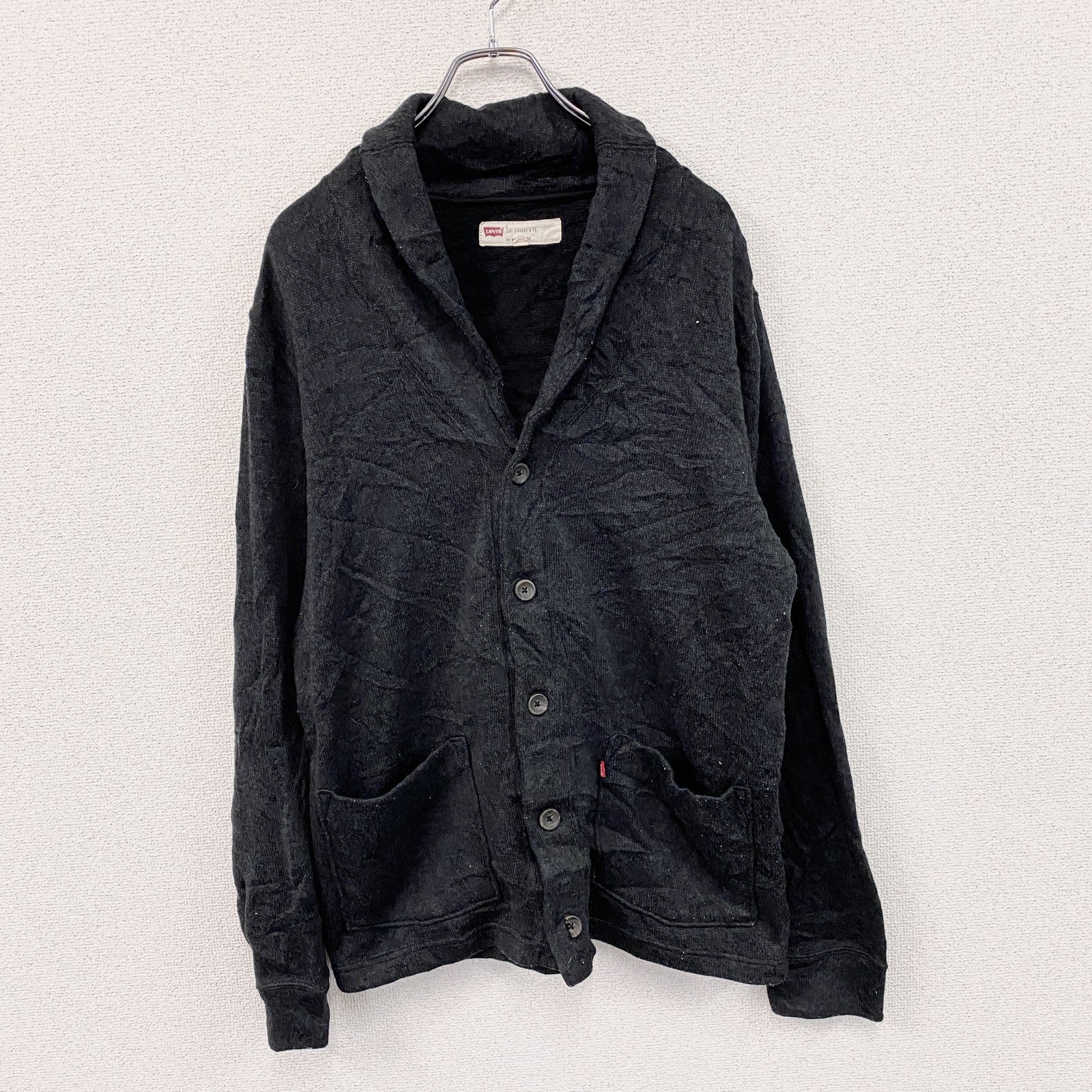 Levi’s　リーバイス　ショールカラーニットカーディガン　グレー　灰色　Lサイズ　古着