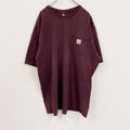 Carhart　カーハート　半袖Tシャツ　ボルドー　カシスレッド　XLサイズ　　古着