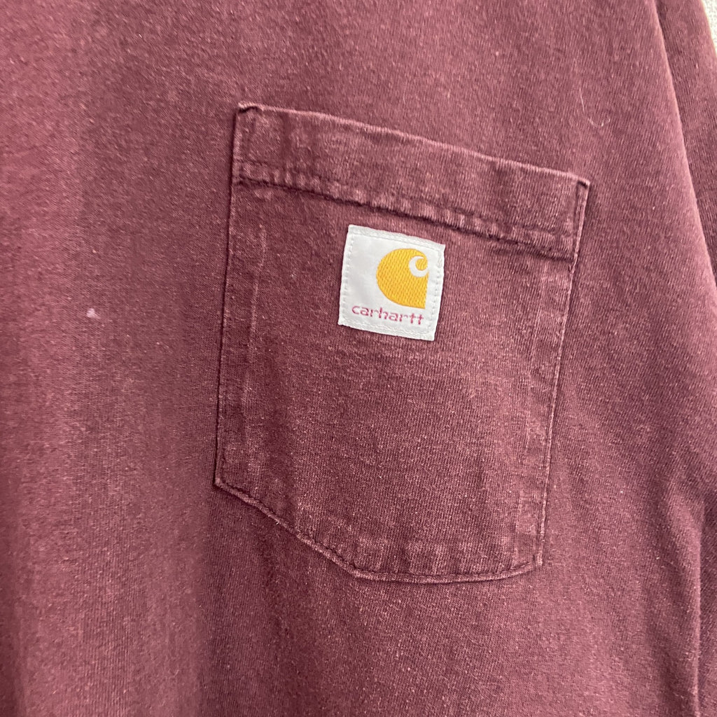 Carhart　カーハート　半袖Tシャツ　ボルドー　カシスレッド　XLサイズ　　古着