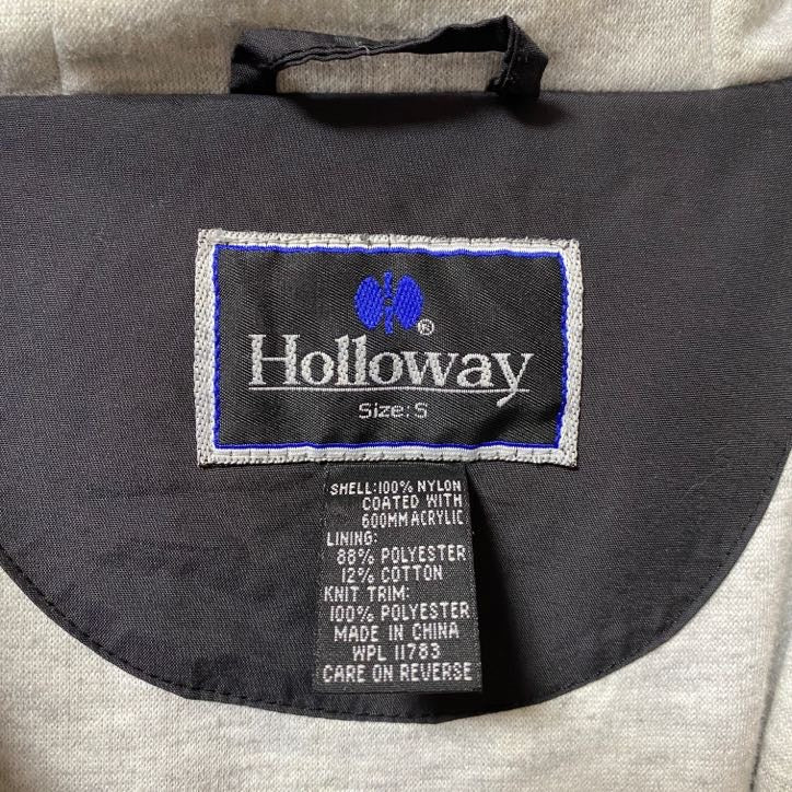 Holloway　ホロウェイ　長袖ワンポイント刺繍マウンテンパーカー　アウター　星　黒　ブラック　Sサイズ　古着