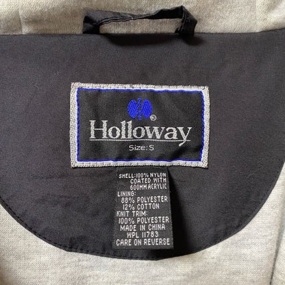 古着 used　Holloway　ホロウェイ　長袖ワンポイント刺繍マウンテンパーカー　アウター　星　黒　ブラック　Sサイズ