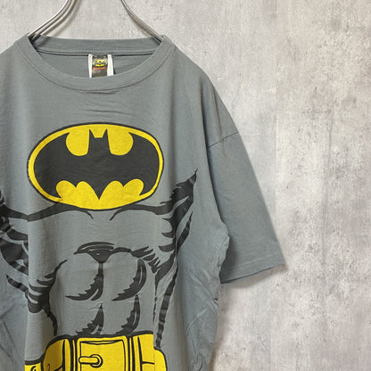 古着 used　MARVEL　BATMAN　バットマン　半袖プリントTシャツ　グレー　マジックテープ　ビッグシルエット　XLサイズ