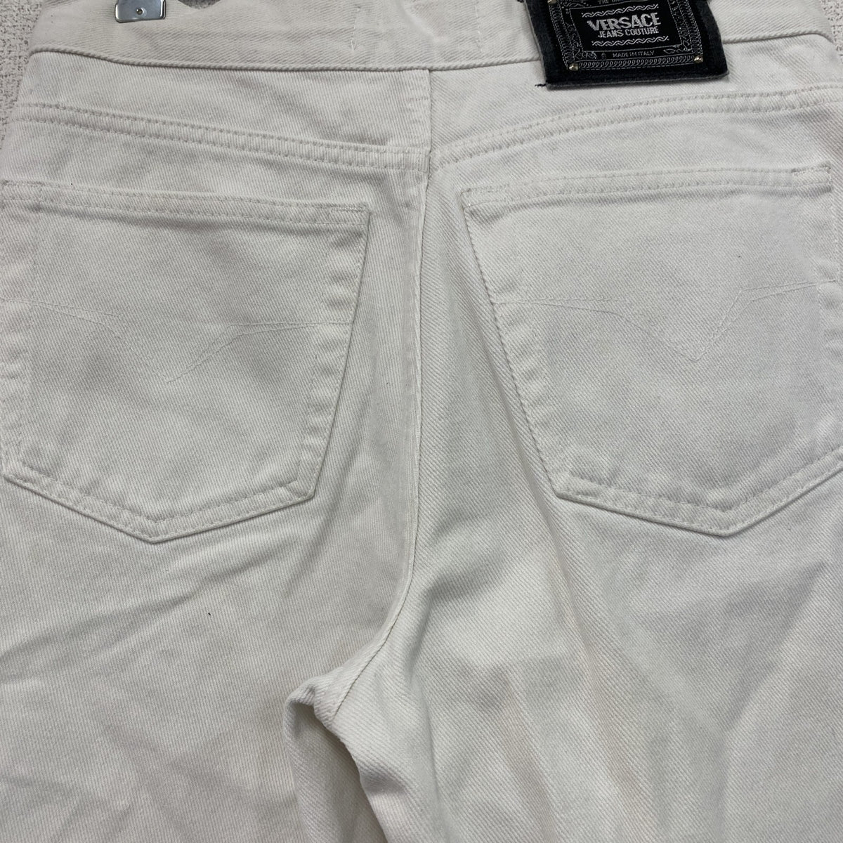 VERSACE　ヴェルサーチ　デニムパンツ/ジーンズ　ジップフライ　白　ホワイト　W30サイズ　古着
