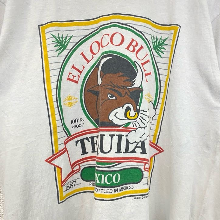半袖プリントTシャツ　90s　シングルステッチ　バッファロー　クルーネック　ホワイト　Sサイズ　　ヴィンテージ　古着