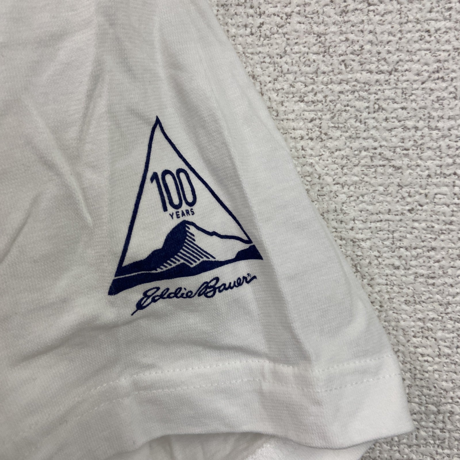 Eddie Bauer　エディーバウアー　半袖Tシャツ　デカロゴ　白　ホワイト　Lサイズ カットソー メンズ コットン 古着