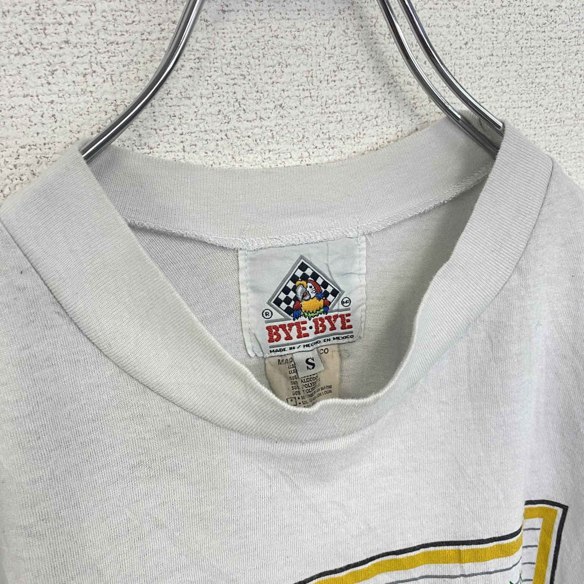 半袖プリントTシャツ　90s　シングルステッチ　バッファロー　クルーネック　ホワイト　Sサイズ　　ヴィンテージ　古着