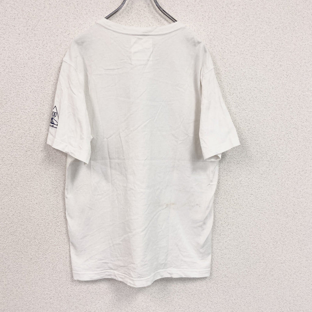 Eddie Bauer　エディーバウアー　半袖Tシャツ　デカロゴ　白　ホワイト　Lサイズ カットソー メンズ コットン 古着