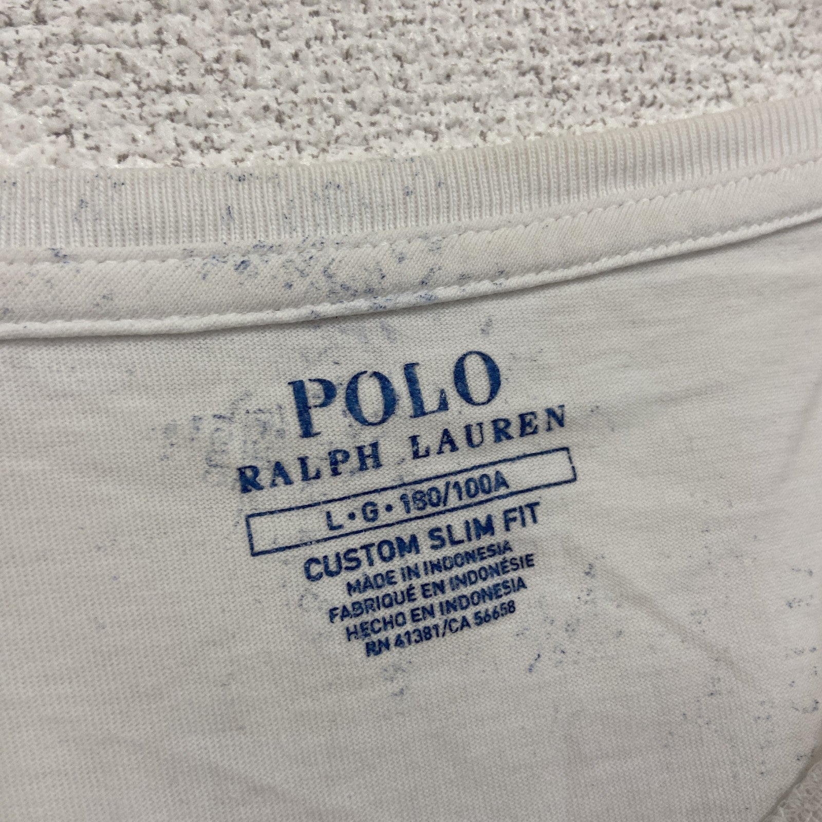 POLO Ralph Lauan　ラルフローレン　半袖Tシャツ　ロゴ刺繍　白　ホワイト　Lサイズ　　古着