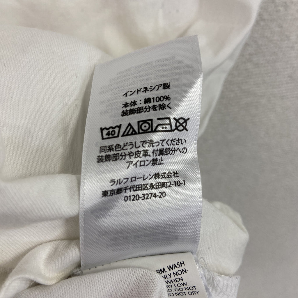 POLO Ralph Lauan　ラルフローレン　半袖Tシャツ　ロゴ刺繍　白　ホワイト　Lサイズ　　古着