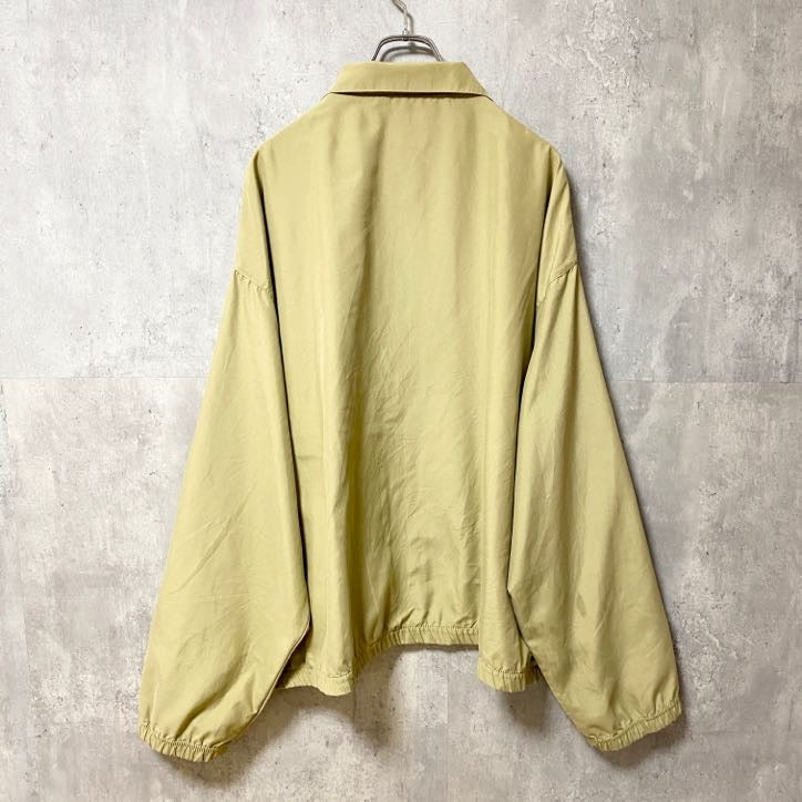 USA製　VCC　長袖ワンポイント刺繍ブルゾン　ジャンパー　ベージュ　オクラホマ州　カンザス州　2XLサイズ　古着
