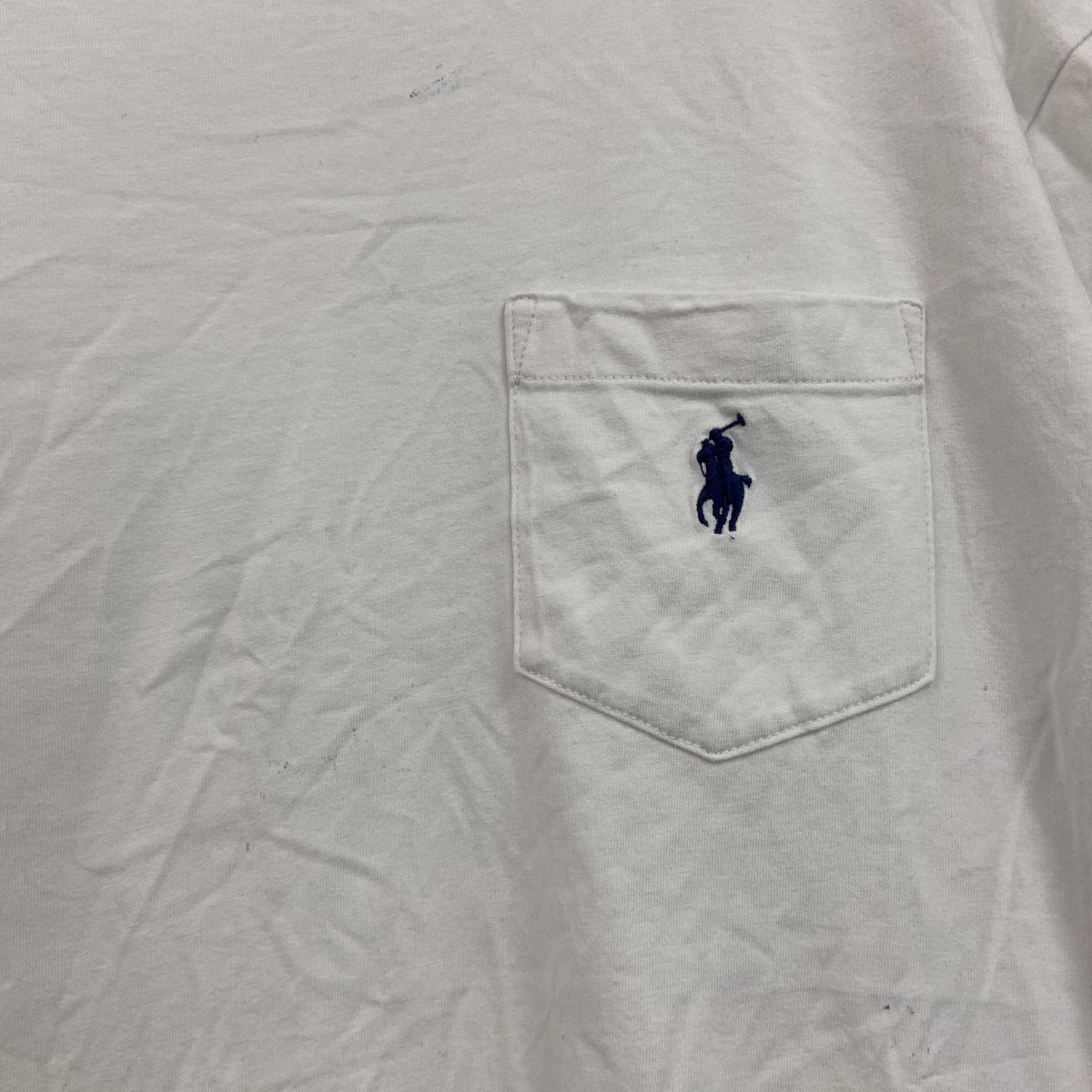 POLO Ralph Lauan　ラルフローレン　半袖Tシャツ　ロゴ刺繍　白　ホワイト　Lサイズ　　古着
