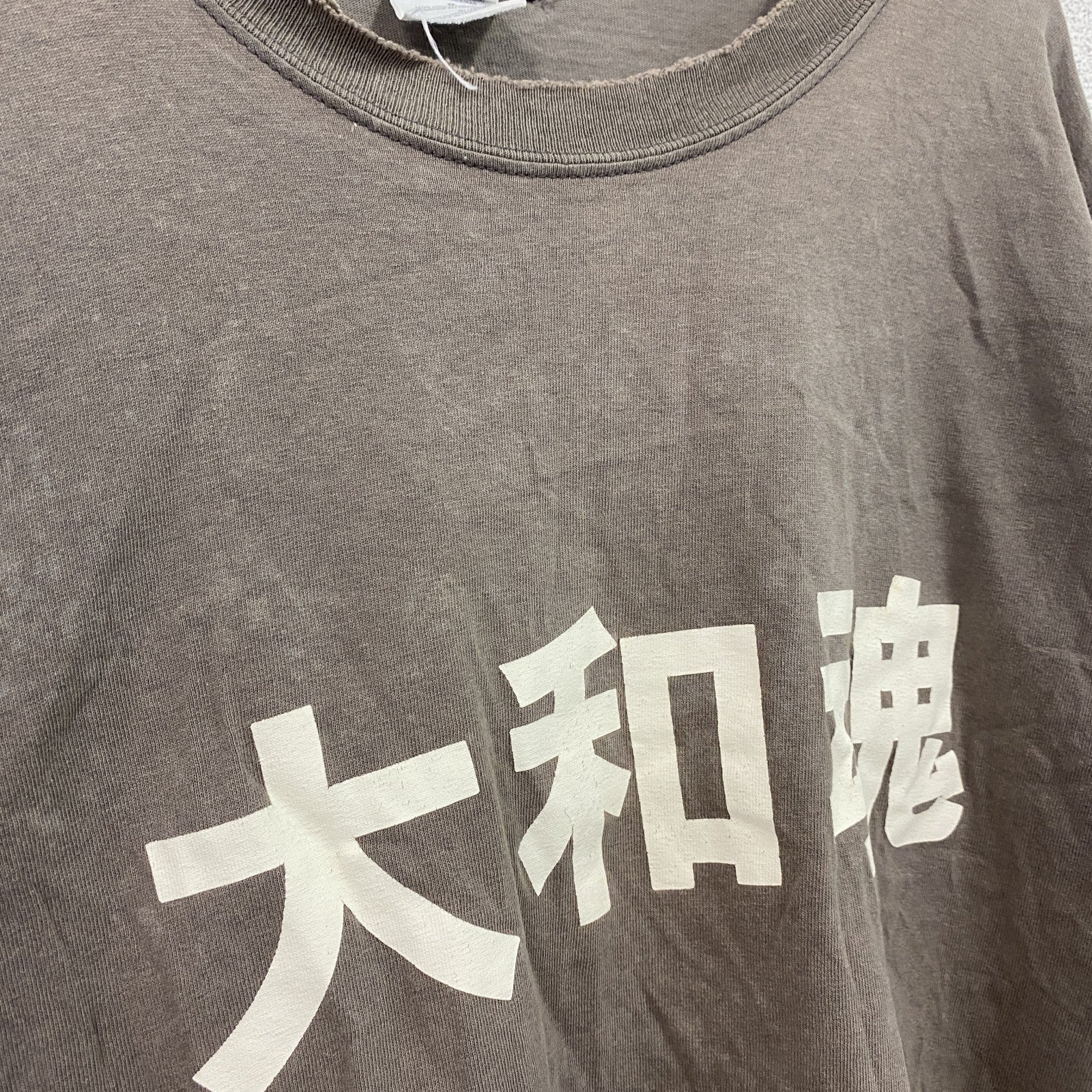 GILDAN　ギルダン　大和魂　半袖プリントTシャツ　カーキ　Lサイズ　古着