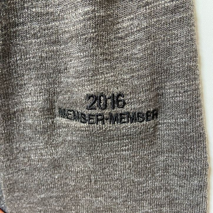 LEVELWEAR　ハーフジップスウェット/トレーナー　フェード　ワンポイント　刺繍ロゴ　ハイネック　ダークグレー　Lサイズ　古着