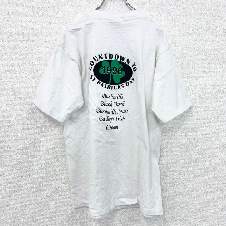 ALL Sport　半袖プリントTシャツ　90s　シングルステッチ　クローバー　クルーネック　ホワイト　Lサイズ　　ヴィンテージ　古着