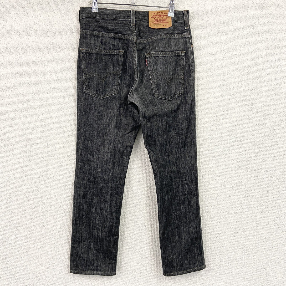 Levi's　リーバイス　505　ブラックデニムパンツ/ジーンズ　ジップフライ　インディゴ　黒　ブラック　29サイズ メンズ コットン ポリウレタン 古着