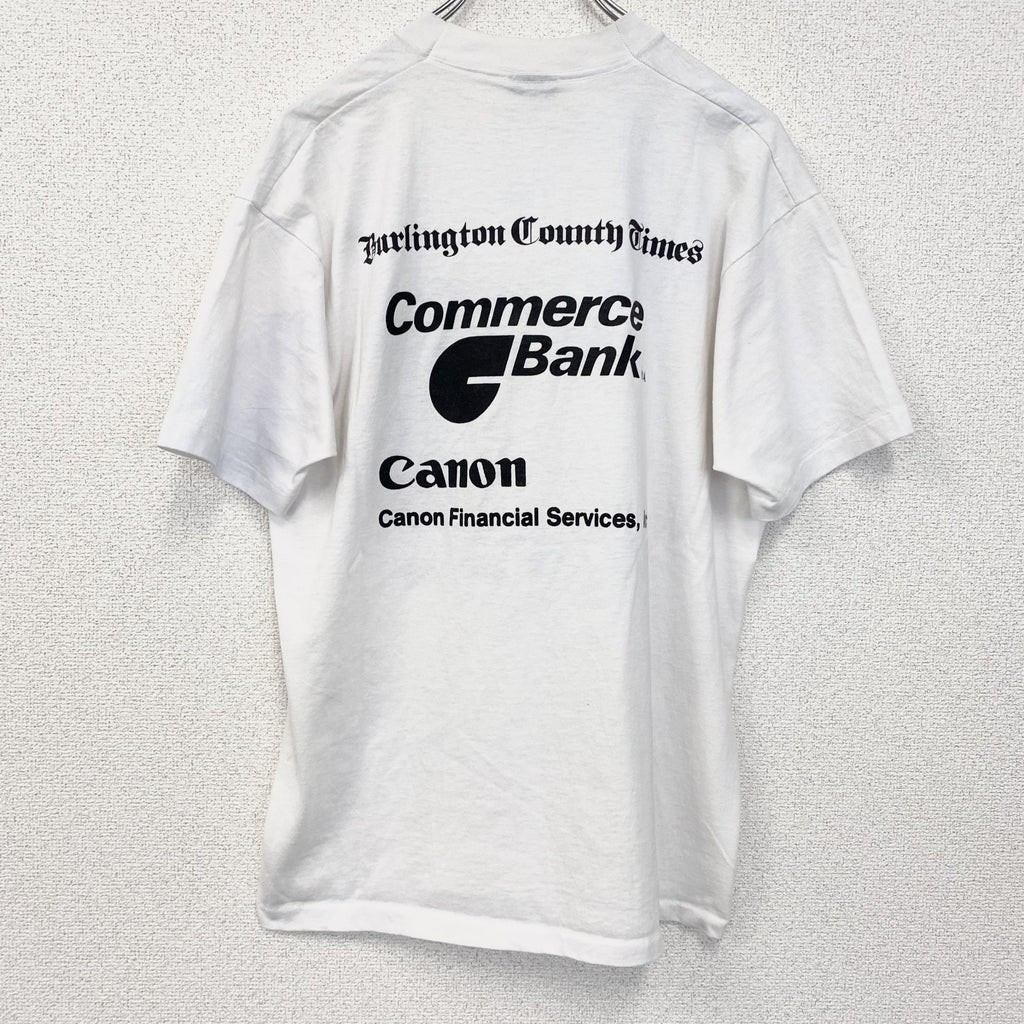 FRUIT OF THE LOOM　半袖プリントTシャツ　クルーネック　レトロ　ボーリング　白　ホワイト　Lサイズ　古着