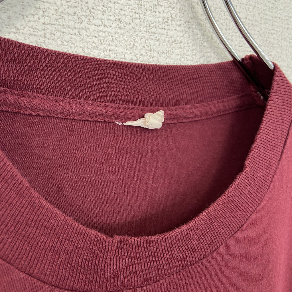 半袖プリントTシャツ　90s　十字架　鳩　赤　レッド　シングルステッチ　春夏服　レトロデザイン　Lサイズ　　ヴィンテージ　古着