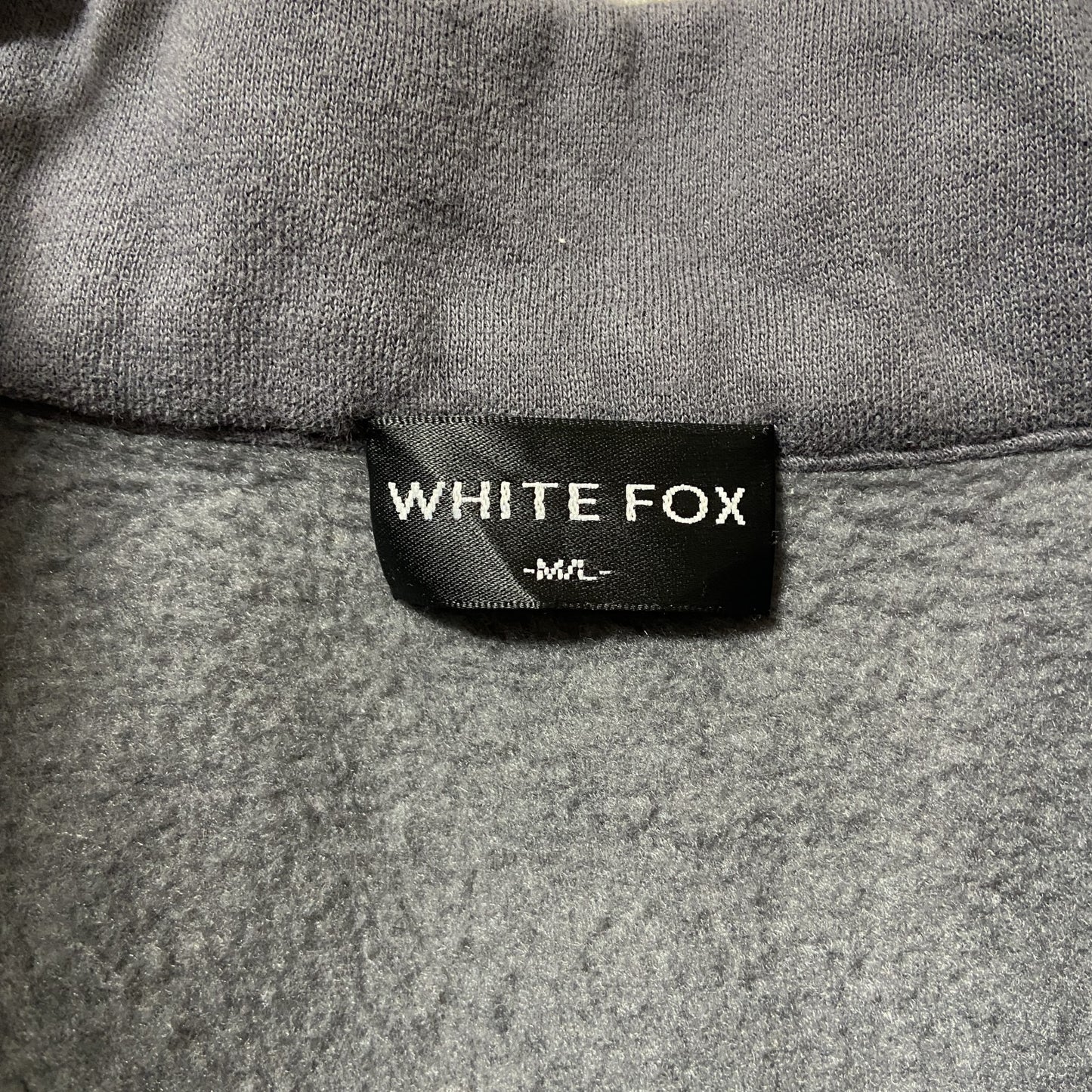 古着 used　WHITEFOX　ホワイトフォックス　長袖ハーフジップスウェット　トレーナー　3Dロゴ　グレー　秋冬服　Lサイズ