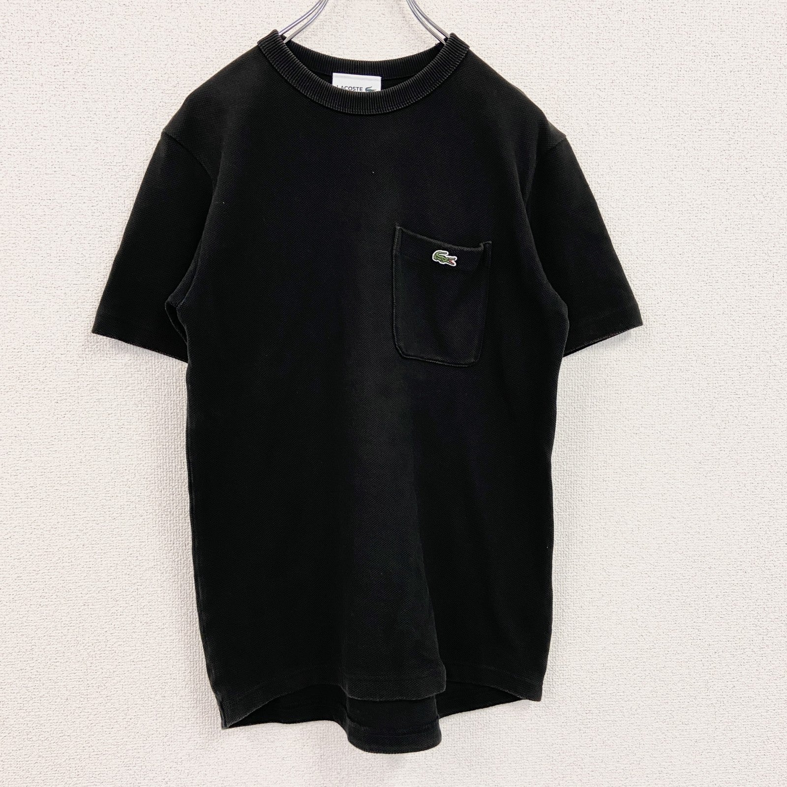 LACOSTE　ラコステ　半袖Tシャツ　黒　ブラック　Sサイズ　　古着
