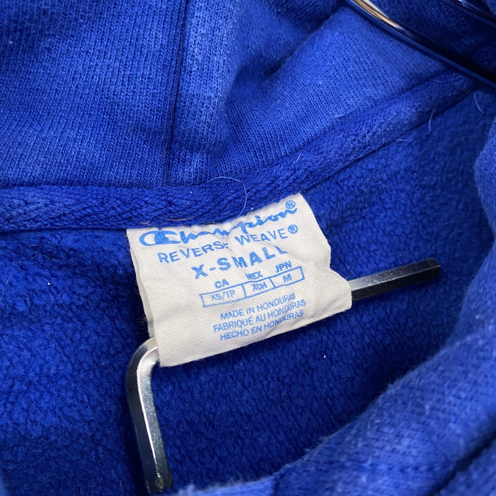 Champion　チャンピオン　リバースウィーブ　スウェットパーカー/フーディー　青　ブルー　XSサイズ　古着