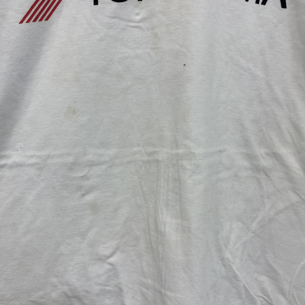 YOKOHAMA　ヨコハマタイヤ　半袖プリントTシャツ　企業ロゴ　白　ホワイト　古着