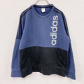 adidas　アディダス　スウェット/トレーナー　バイカラー　紺　黒　ネイビー　ブラック　Lサイズ　古着
