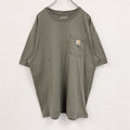 Carhart　カーハート　半袖Tシャツ　カーキ　Lサイズ カットソー メンズ コットン 古着