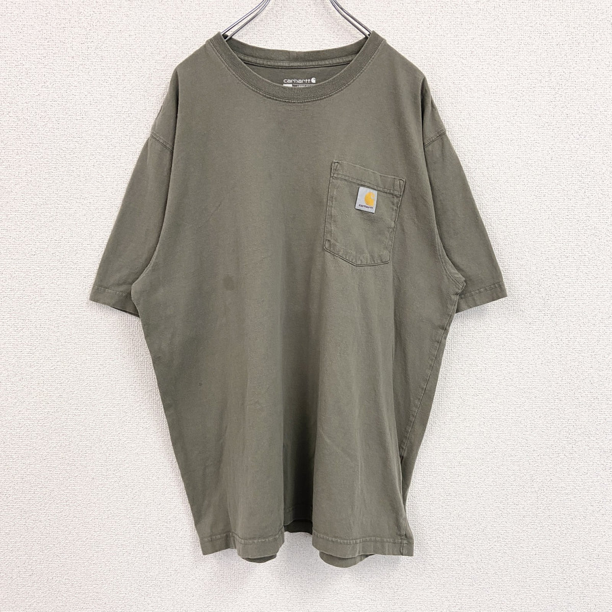 Carhart　カーハート　半袖Tシャツ　カーキ　Lサイズ カットソー メンズ コットン 古着