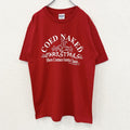 GILDAN ギルダン　半袖プリントTシャツ　90s　赤　レッド　シングルステッチ　クルーネック　Lサイズ　　ヴィンテージ　古着