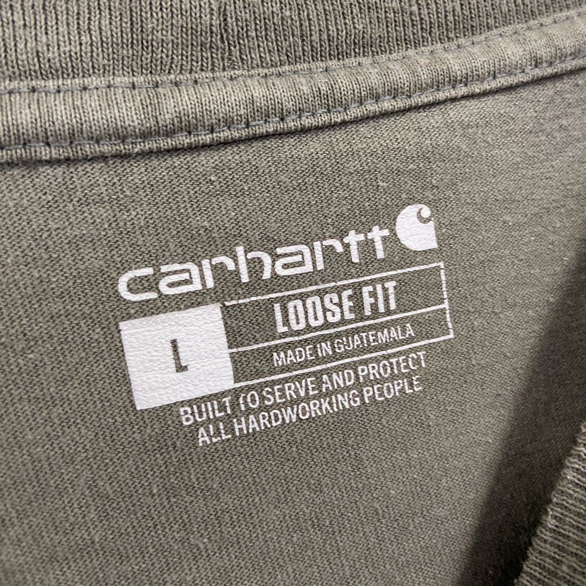 Carhart　カーハート　半袖Tシャツ　カーキ　Lサイズ カットソー メンズ コットン 古着