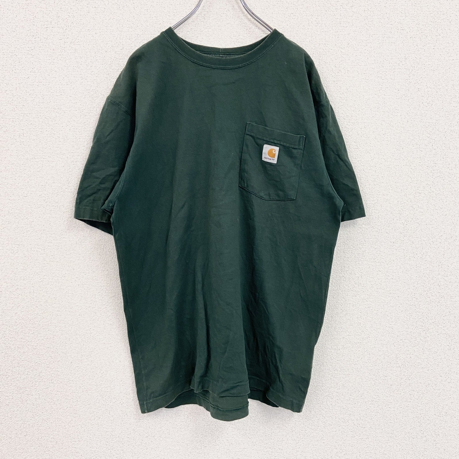 Carhart　カーハート　半袖Tシャツ　深緑　ディープグリーン　Ｍサイズ カットソー メンズ コットン 古着