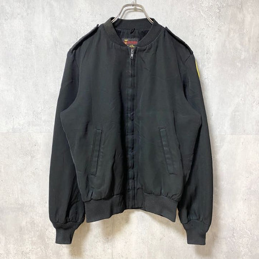 古着 used　PATRIOT　パトリオット　長袖ミリタリージャケット　ブルゾン　ワンポイントワッペン　黒　ブラック　秋冬服