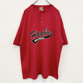 COTTON DELUXE　半袖プリントTシャツ　US製　90s　赤　レッド　シングルステッチ　クルーネック　2XLサイズ　　ヴィンテージ　古着