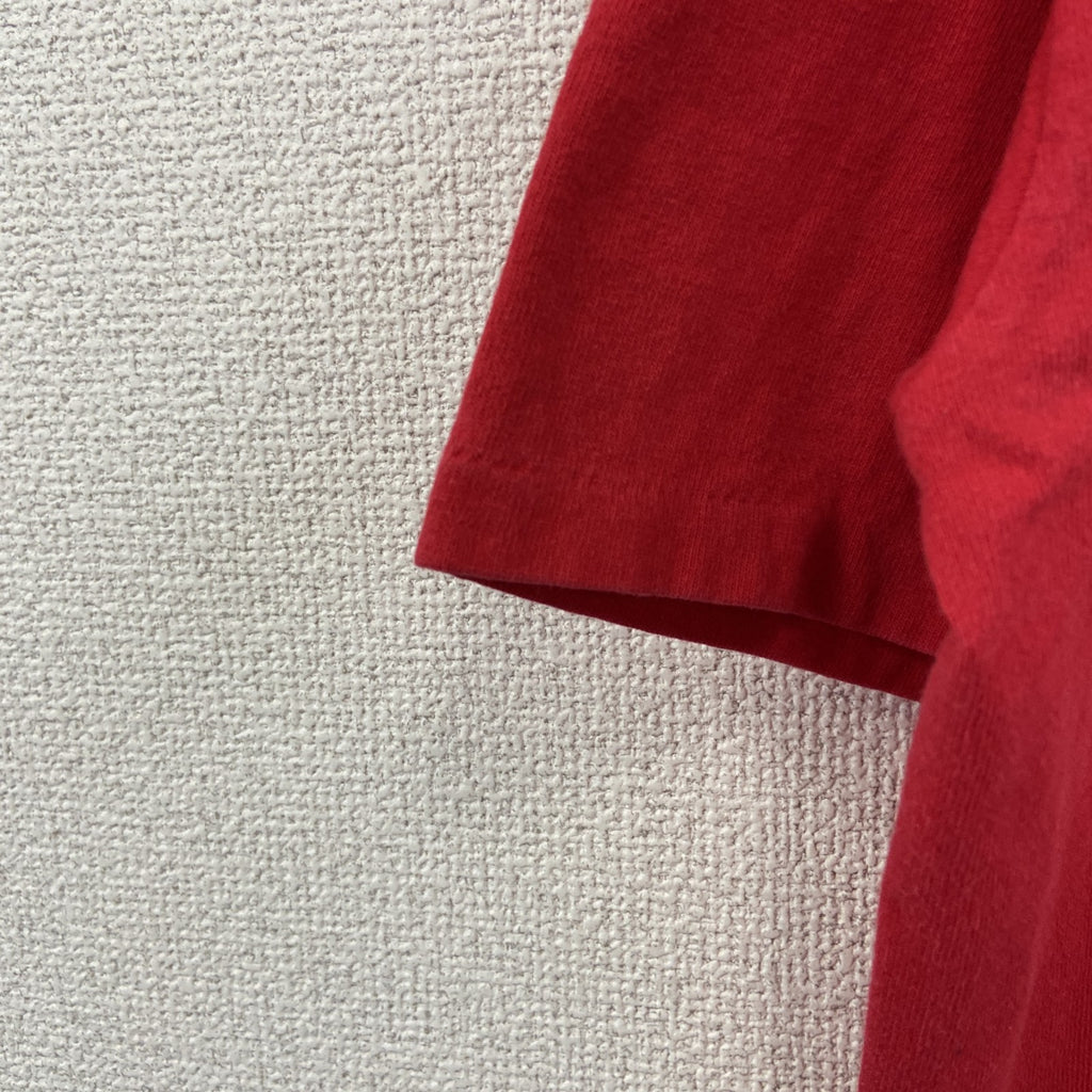 COTTON DELUXE　半袖プリントTシャツ　US製　90s　赤　レッド　シングルステッチ　クルーネック　2XLサイズ　　ヴィンテージ　古着