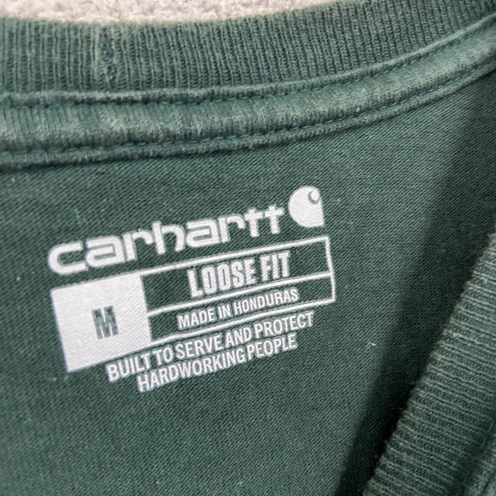 Carhart　カーハート　半袖Tシャツ　深緑　ディープグリーン　Ｍサイズ カットソー メンズ コットン 古着