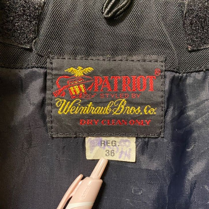 古着 used　PATRIOT　パトリオット　長袖ミリタリージャケット　ブルゾン　ワンポイントワッペン　黒　ブラック　秋冬服