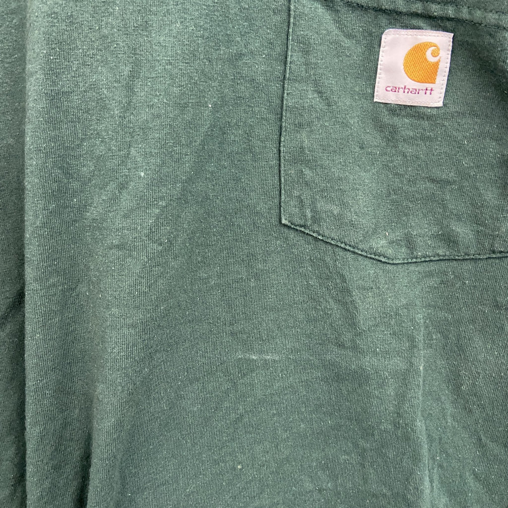 Carhart　カーハート　半袖Tシャツ　深緑　ディープグリーン　Ｍサイズ カットソー メンズ コットン 古着