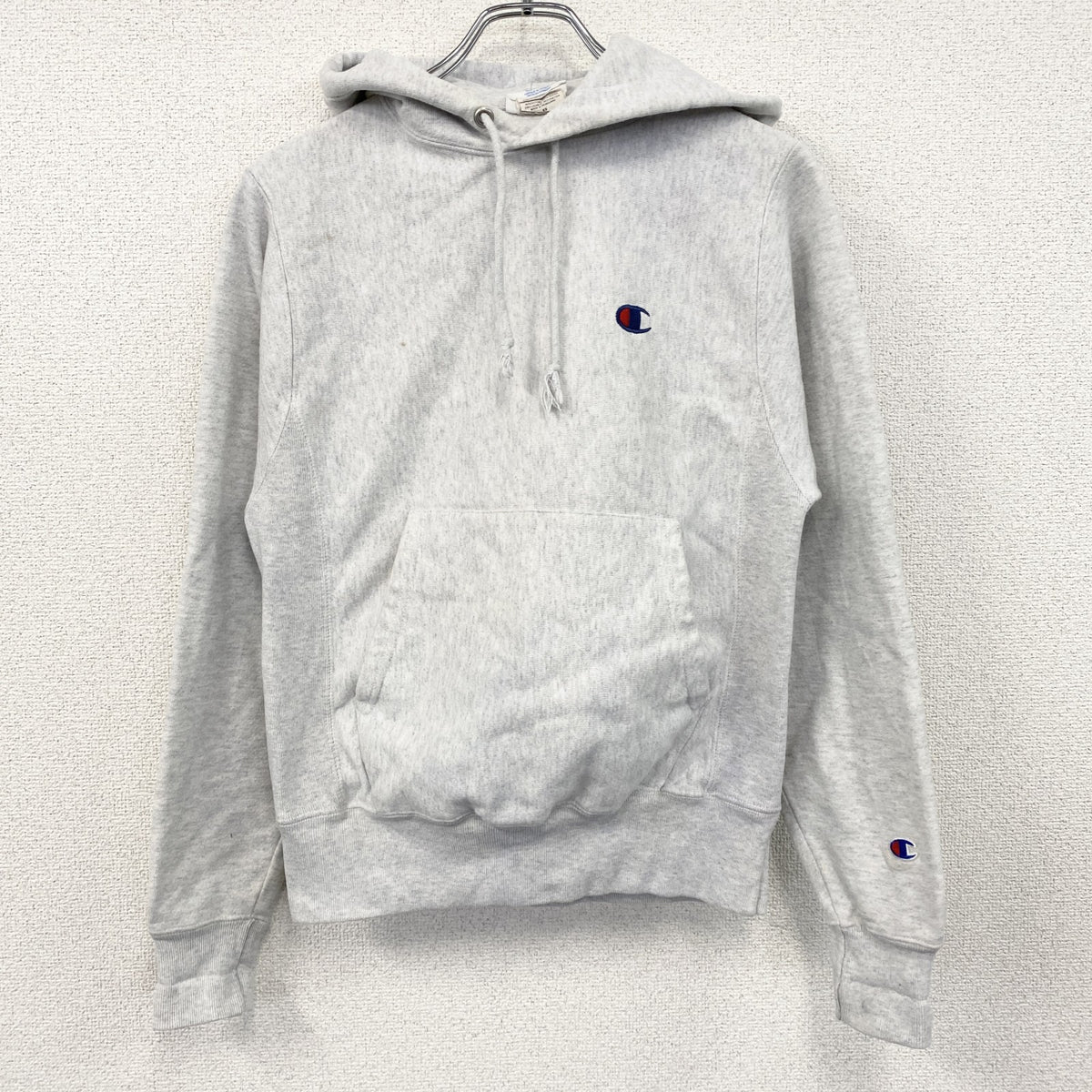 Champion　チャンピオン　リバースウィーブ　スウェットパーカー/フーディー　霜降りグレー　XSサイズ トレーナー スウェットトップス フード付き 古着