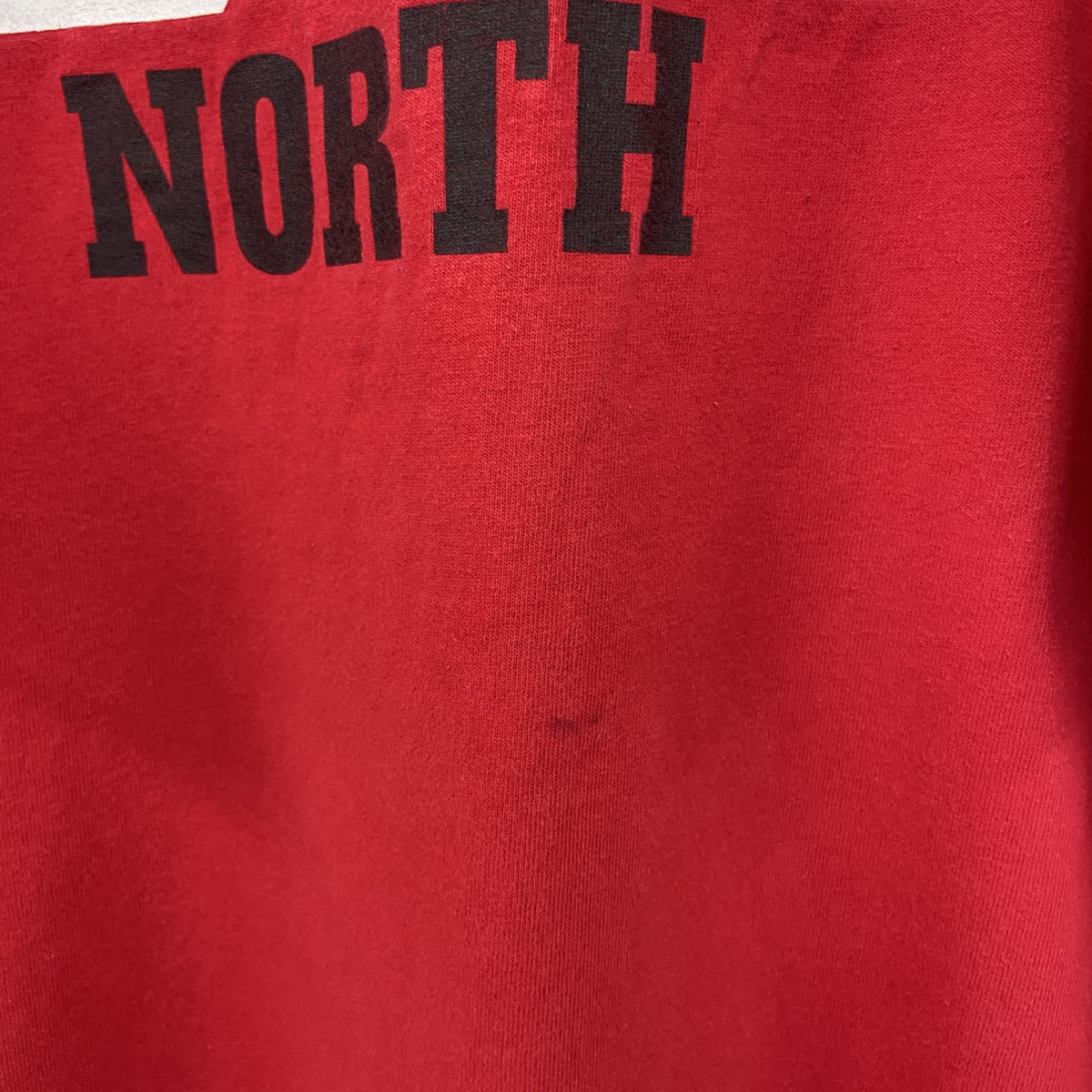 COTTON DELUXE　半袖プリントTシャツ　US製　90s　赤　レッド　シングルステッチ　クルーネック　2XLサイズ　　ヴィンテージ　古着
