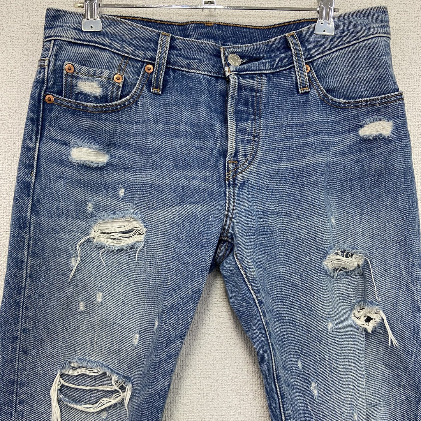 Levi’s　リーバイス　501　デニムパンツ/ダメージジーンズ　ジップフライ　インディゴ　W25サイズ