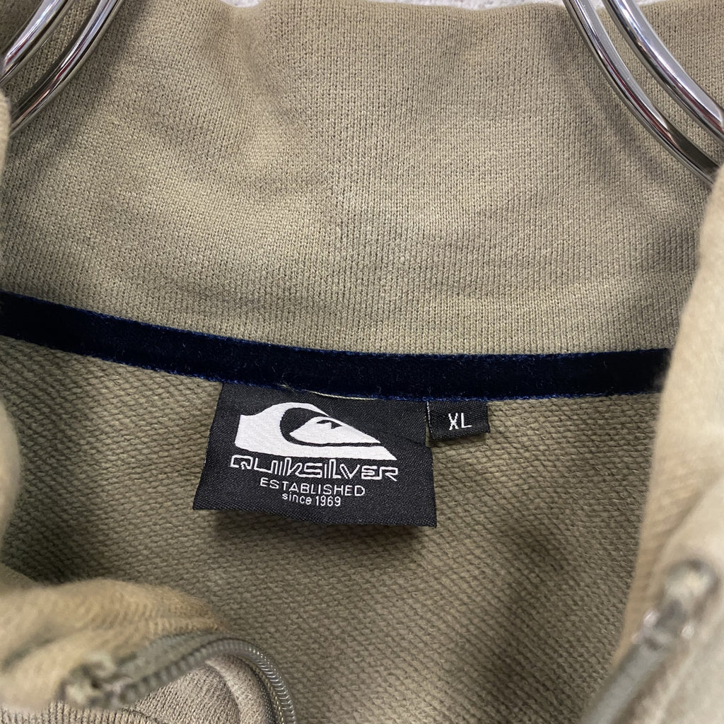 Quiksilver　クイックシルバー　フルジップスウェットジャケット　カーキ　XLサイズ　古着