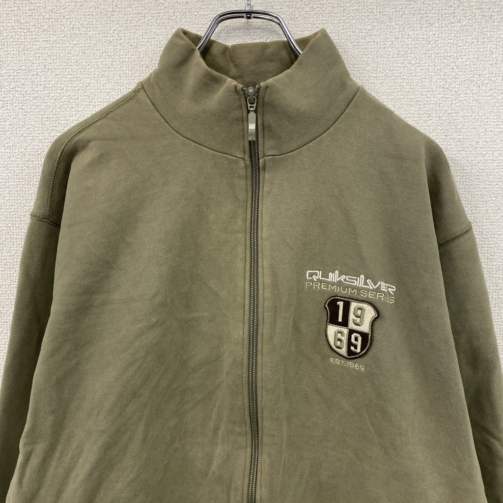 Quiksilver　クイックシルバー　フルジップスウェットジャケット　カーキ　XLサイズ　古着
