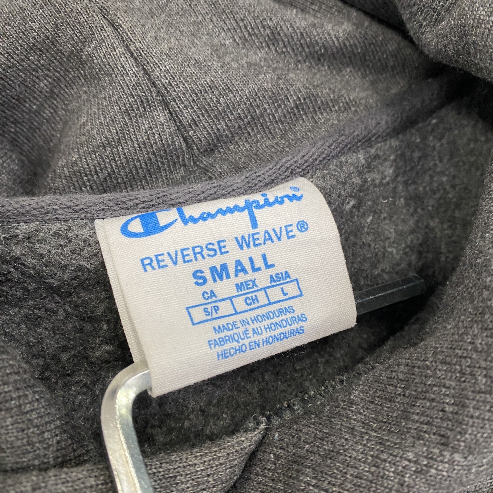 Champion　チャンピオン　リバースウィーブ　スウェットパーカー/フーディー　目無し　ダークグレー　Sサイズ　古着